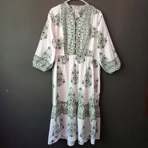 knee length dresses for ladies Paisley Cotton Flutter Cap Sleeve Dress